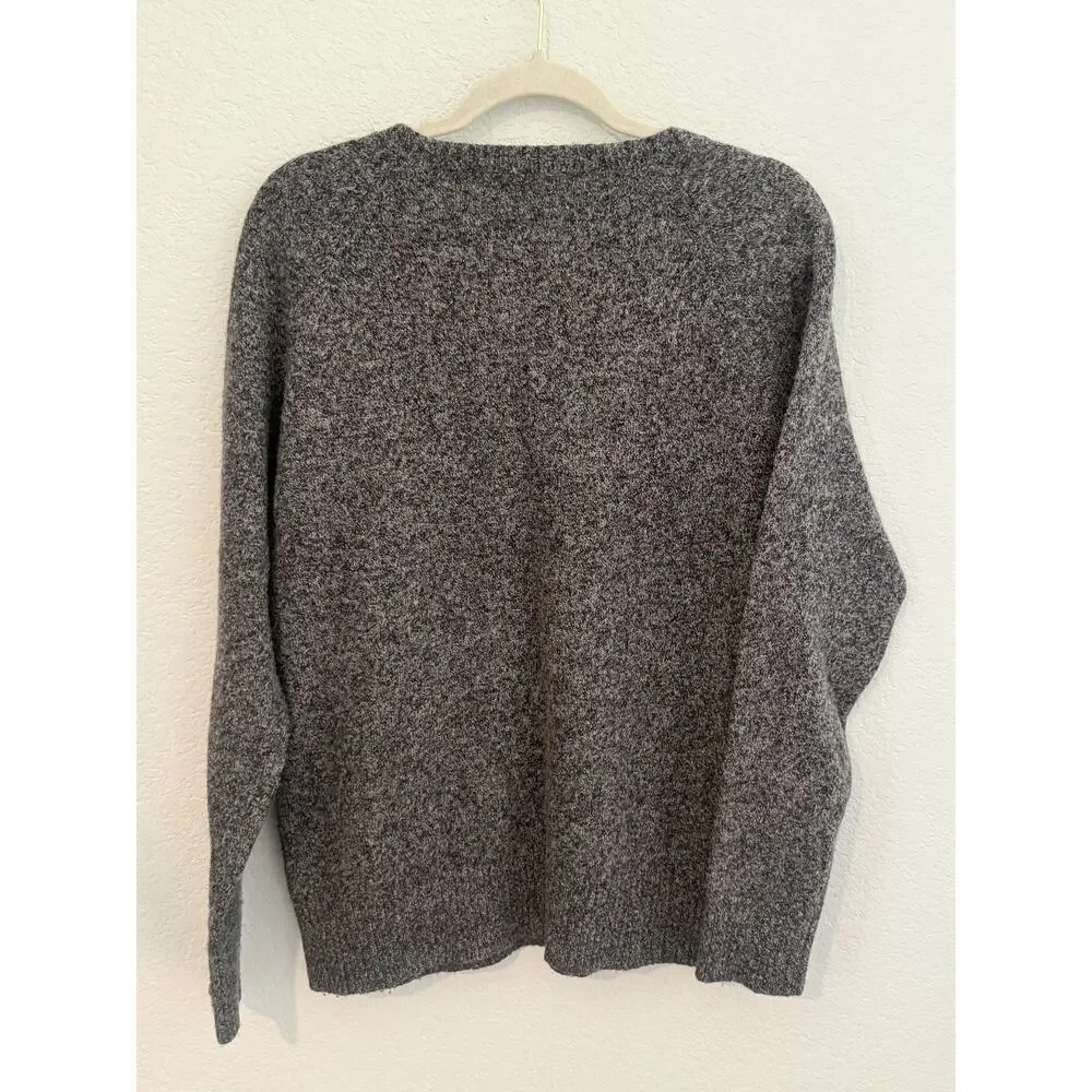J.Crew Marled Gray Crew Neck Lambswool Blend Sweater Men's Size M Office Casual